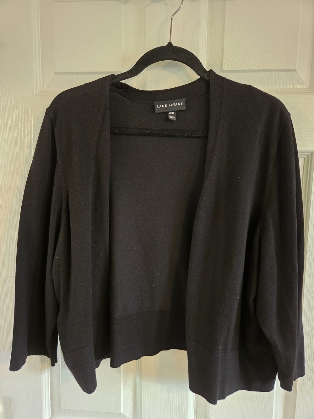 Lane Bryant Black Open Drape Front Shrug